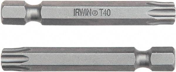 Irwin - T7 Torx Bit - 1/4" Hex Drive, 2-3/4" OAL - Makers Industrial Supply