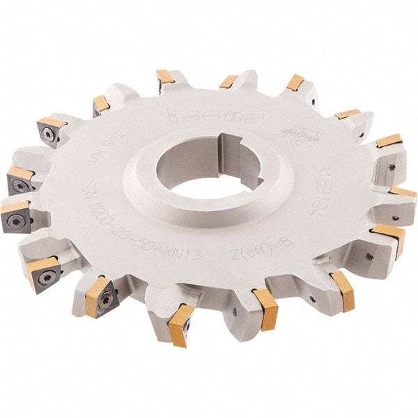 Iscar - Arbor Hole Connection, 3/4" Cutting Width, 1-3/4" Depth of Cut, 6" Cutter Diam, 1-1/2" Hole Diam, 14 Tooth Indexable Slotting Cutter - SDN-XN13 Toolholder, XNMU 13 Insert - Makers Industrial Supply