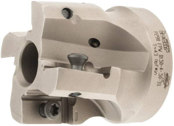 Iscar - 4 Inserts, 1-1/2" Cut Diam, 1/2" Arbor Diam, 0.708" Max Depth of Cut, Indexable Square-Shoulder Face Mill - 0° Lead Angle, 1.57" High, P290 AC.T 1806.. Insert Compatibility, Through Coolant, Series MillShred - Makers Industrial Supply