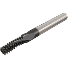 Iscar - 5/16-24 UNF, 0.2598" Cutting Diam, 3 Flute, Solid Carbide Helical Flute Thread Mill - Internal Thread, 9/16" LOC, 64mm OAL, 8mm Shank Diam - Makers Industrial Supply