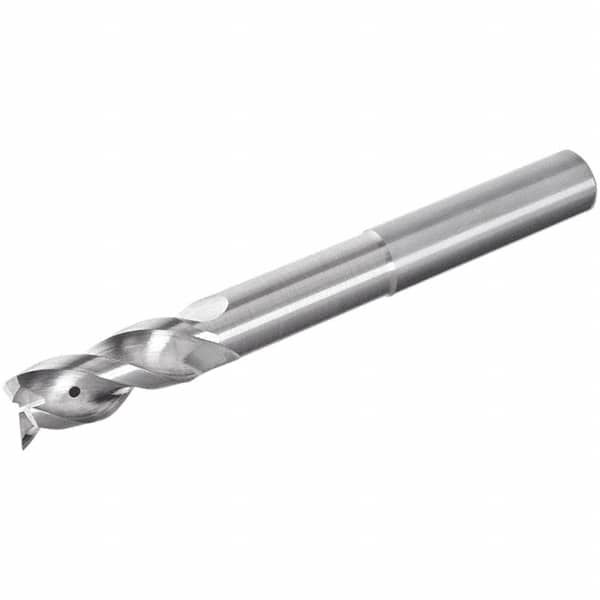 Iscar - 3 Flute Solid Carbide Roughing & Finishing Corner Radius End Mill - Uncoated, Straight Shank, 39° Helix, Non-Centercutting, Regular Length - Makers Industrial Supply