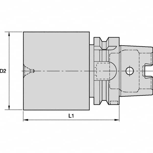 Kennametal - HSK40A Taper Shank, 40.8mm Diameter, Tool Holder Blank - 120mm Projection Gage Line to Nose End - Exact Industrial Supply