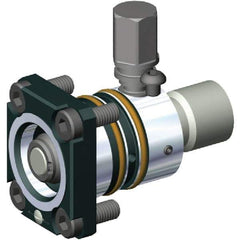 Kennametal - Neutral Cut, KM63 Modular Connection, Adapter/Mount Lathe Modular Clamping Unit - 5.354" OAL, Through Coolant, Series RPNT-F Flange Mount Rapid Plus Top Access - Exact Industrial Supply