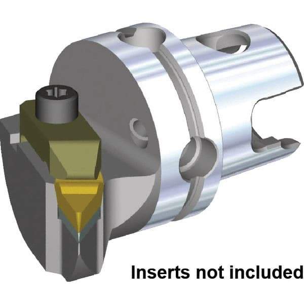 Kennametal - V.GR.. Insert, 40mm Head Length, Modular Grooving Cutting Unit Head - Left Hand Cut, System Size KM40, Through Coolant, Series Top Notch - Makers Industrial Supply