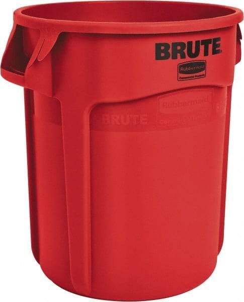 Rubbermaid - 20 Gal Red Round Trash Can - Polyethylene, 22.88" High - Makers Industrial Supply