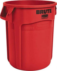 Rubbermaid - 20 Gal Red Round Trash Can - Polyethylene, 22.88" High - Makers Industrial Supply