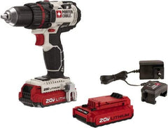 Porter-Cable - 20 Volt 1/2" Chuck Pistol Grip Handle Cordless Drill - 0-400 & 0-1600 RPM, Keyless Chuck, Reversible, 2 Lithium-Ion Batteries Included - Makers Industrial Supply