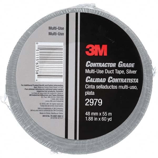 3M - 60 Yd x 1.88" x 7 mil Gray Polyethylene Cloth Duct Tape - Makers Industrial Supply