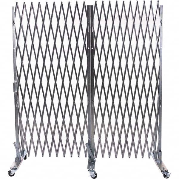 Illinois Engineered Products - 78" High Portable Traffic Control Gate - Galvanized Steel, Silver - Makers Industrial Supply