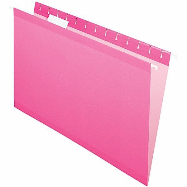 Pendaflex - 8-1/2 x 14", Legal, Pink, Hanging File Folder - 11 Point Stock, 1/5 Tab Cut Location - Makers Industrial Supply