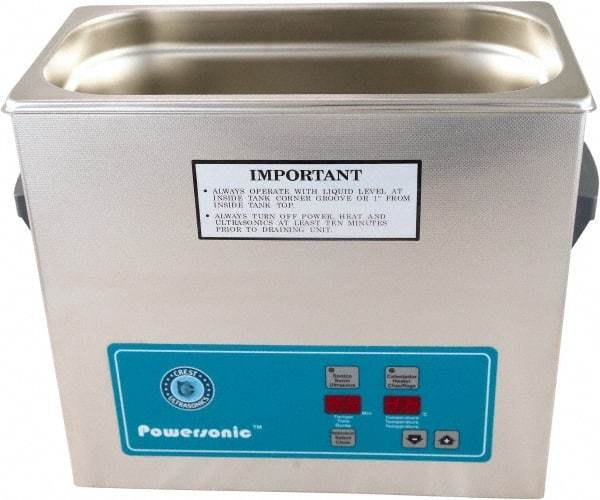 CREST ULTRASONIC - Bench Top Water-Based Ultrasonic Cleaner - 1 Gal Max Operating Capacity, Stainless Steel Tank, 11-5/8" High x 11-1/2" Long x 6-3/8" Wide, 115 Input Volts - Makers Industrial Supply