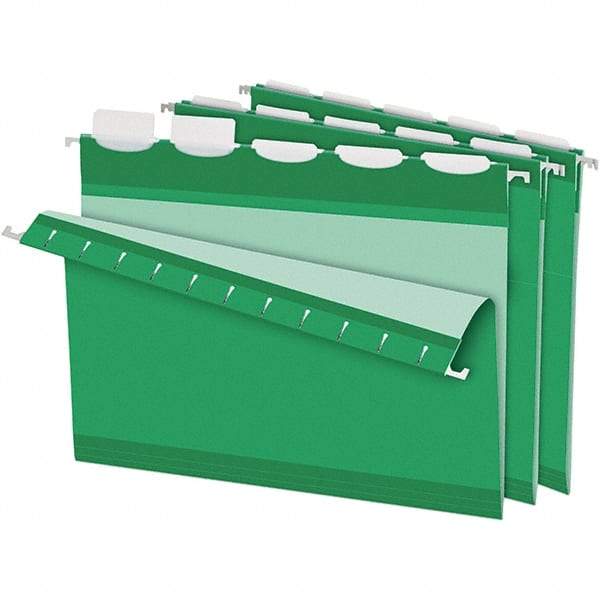 Pendaflex - 8-1/2 x 11", Letter Size, Bright Green, Hanging File Folder - 11 Point Stock, 1/5 Tab Cut Location - Makers Industrial Supply