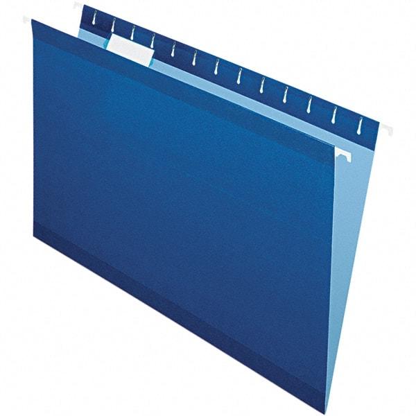 Pendaflex - 8-1/2 x 14", Legal, Navy, Hanging File Folder - 11 Point Stock, 1/5 Tab Cut Location - Makers Industrial Supply