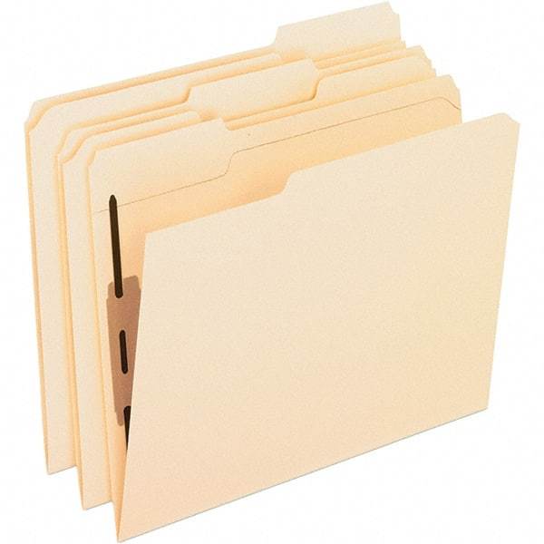 Pendaflex - 8-1/2 x 11", Letter Size, Manila, File Folders with Top Tab - 11 Point Stock, Assorted Tab Cut Location - Makers Industrial Supply