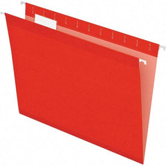 Pendaflex - 8-1/2 x 11", Letter Size, Red, Hanging File Folder - 11 Point Stock, 1/5 Tab Cut Location - Makers Industrial Supply