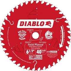 Freud - 6-1/2" Diam, 5/8" Arbor Hole Diam, 40 Tooth Wet & Dry Cut Saw Blade - Carbide-Tipped, Finishing Action, Standard Round Arbor - Makers Industrial Supply