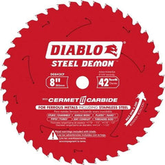 Freud - 8" Diam, 5/8" Arbor Hole Diam, 42 Tooth Wet & Dry Cut Saw Blade - Carbide-Tipped, Burr-Free Action, Standard Round Arbor - Makers Industrial Supply