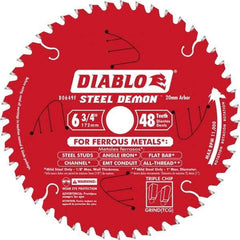 Freud - 6-3/4" Diam, 20mm Arbor Hole Diam, 48 Tooth Wet & Dry Cut Saw Blade - Carbide-Tipped, Burr-Free Action, Standard Round Arbor - Makers Industrial Supply