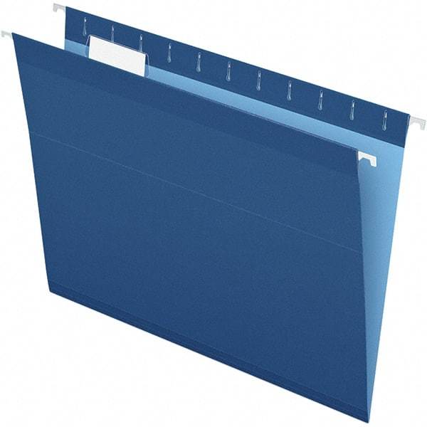 Pendaflex - 8-1/2 x 11", Letter Size, Navy, Hanging File Folder - 11 Point Stock, 1/5 Tab Cut Location - Makers Industrial Supply