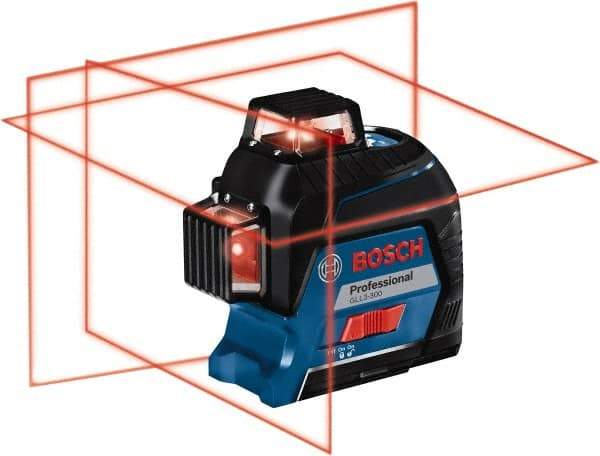 Bosch - 3 Beam 200' Max Range Self Leveling Line Laser - 3/32" at 30' Accuracy, Battery Included - Makers Industrial Supply