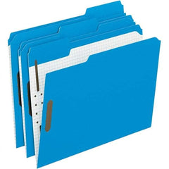 Pendaflex - 11-5/8 x 9-1/2", Letter Size, Blue, File Folders with Top Tab - 11 Point Stock, Assorted Tab Cut Location - Makers Industrial Supply