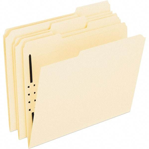 Pendaflex - 8-1/2 x 11", Letter Size, Manila, File Folders with Top Tab - Assorted Tab Cut Location - Makers Industrial Supply