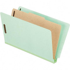 Pendaflex - 8-1/2 x 14", Legal, Pale Green, Classification Folders with End Tab Fastener - 25 Point Stock, End Tab Cut Location - Makers Industrial Supply