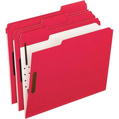 Pendaflex - 11-5/8 x 9-1/2", Letter Size, Red, File Folders with Top Tab - 11 Point Stock, Assorted Tab Cut Location - Makers Industrial Supply