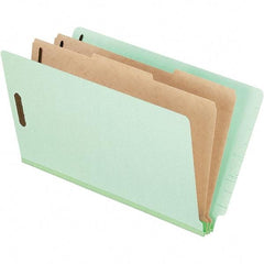 Pendaflex - 8-1/2 x 14", Legal, Pale Green, Classification Folders with End Tab Fastener - 25 Point Stock, End Tab Cut Location - Makers Industrial Supply