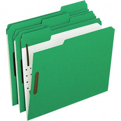 Pendaflex - 11-5/8 x 9-1/2", Letter Size, Green, File Folders with Top Tab - 11 Point Stock, Assorted Tab Cut Location - Makers Industrial Supply