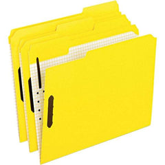 Pendaflex - 11-5/8 x 9-1/2", Letter Size, Yellow, File Folders with Top Tab - 11 Point Stock, Assorted Tab Cut Location - Makers Industrial Supply