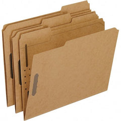 Pendaflex - 8-1/2 x 11", Letter Size, Brown, File Folders with Top Tab - Assorted Tab Cut Location - Makers Industrial Supply