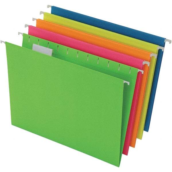 Pendaflex - 8-1/2 x 11", Letter Size, Assorted Colors, Hanging File Folder - 11 Point Stock, 1/5 Tab Cut Location - Makers Industrial Supply