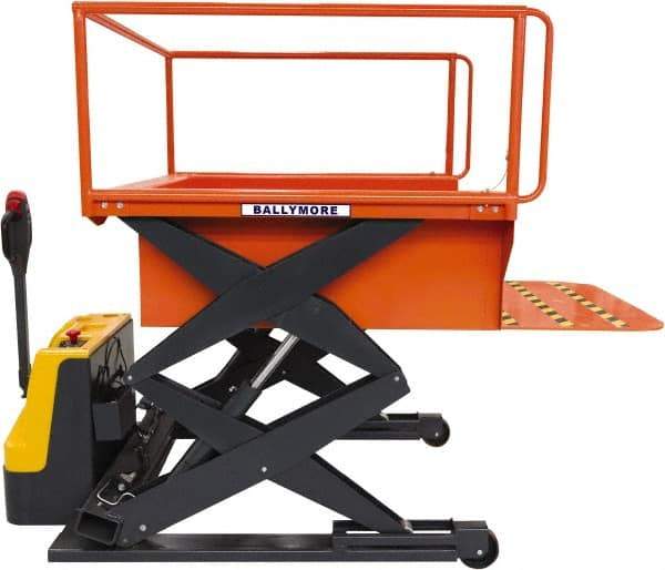 Ballymore - 1,500 Lb Capacity, 98" Lift Height, Battery Operated Elevating Cart - 44" Lowered Height - Makers Industrial Supply