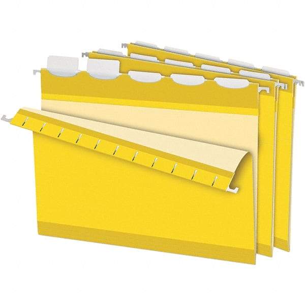 Pendaflex - 8-1/2 x 11", Letter Size, Yellow, Hanging File Folder - 11 Point Stock, 1/5 Tab Cut Location - Makers Industrial Supply