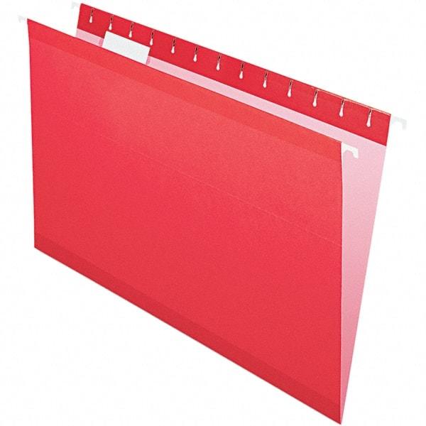 Pendaflex - 8-1/2 x 14", Legal, Red, Hanging File Folder - 11 Point Stock, 1/5 Tab Cut Location - Makers Industrial Supply