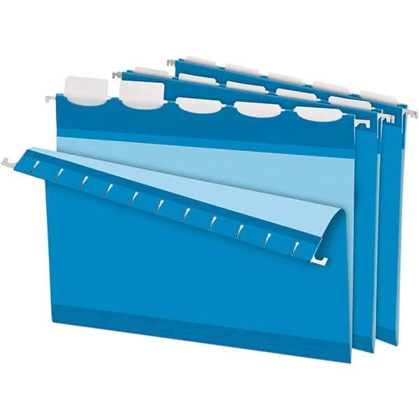 Pendaflex - 8-1/2 x 11", Letter Size, Blue, Hanging File Folder - 11 Point Stock, 1/5 Tab Cut Location - Makers Industrial Supply