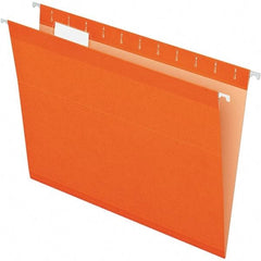 Pendaflex - 8-1/2 x 11", Letter Size, Orange, Hanging File Folder - 11 Point Stock, 1/5 Tab Cut Location - Makers Industrial Supply