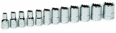 12 Piece - 1/4" Drive - 12 Point - Shallow Socket Set on Clip Rail Metric - Makers Industrial Supply