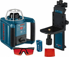 Bosch - 1,000' Measuring Range, 1/8" at 100' Accuracy, Self-Leveling Horizontal & Vertical Rotary Laser - ±5° Self Leveling Range, 1 Beam, 2-D Battery Included - Makers Industrial Supply