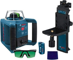 Bosch - 650' Measuring Range, 1/8" at 100' Accuracy, Self-Leveling Horizontal & Vertical Rotary Laser - ±5° Self Leveling Range, 1 Beam, 2-D Battery Included - Makers Industrial Supply