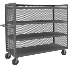 Durham - 3,000 Lb Capacity 4-Shelf 3-Sided Mesh Truck - Makers Industrial Supply