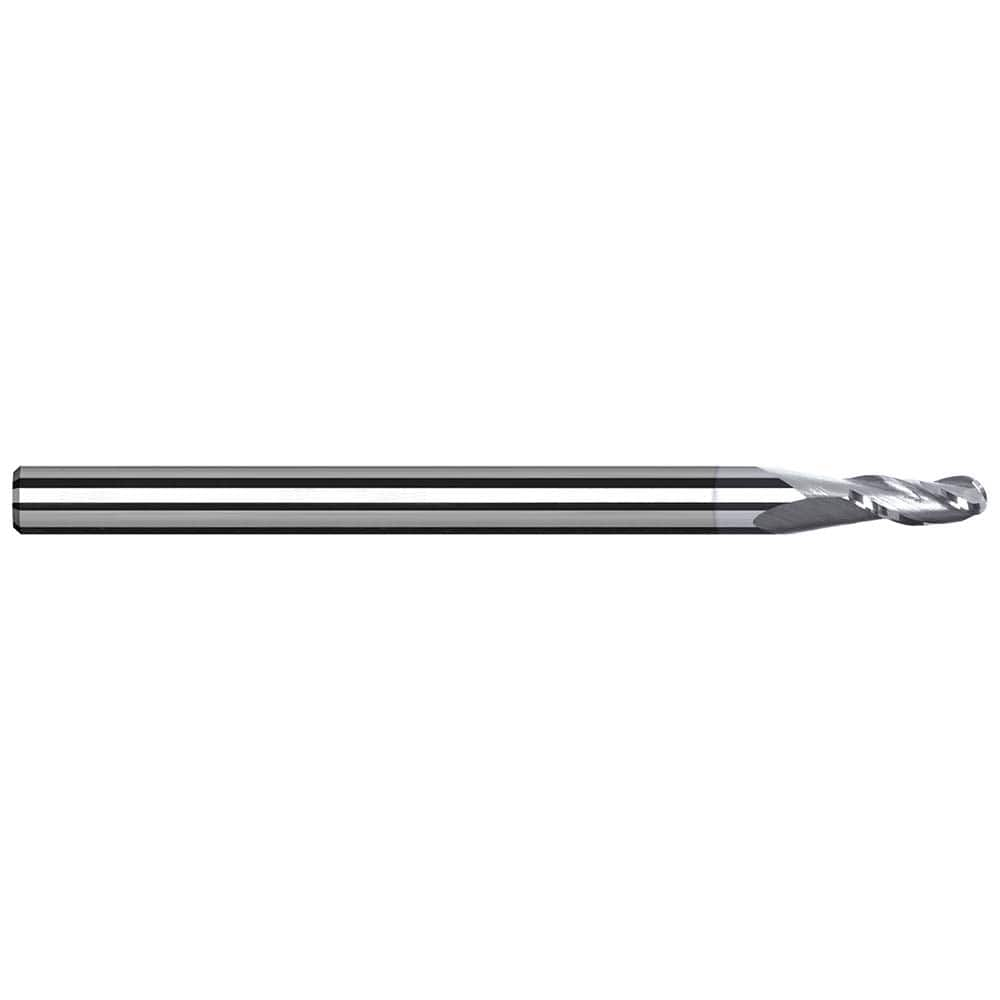 Harvey Tool - 1/16" Diam, 3/32" LOC, 3 Flute Solid Carbide Ball End Mill - Exact Industrial Supply