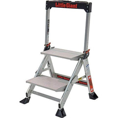 Little Giant - 2 Steps, 2' High, Type IAA Rating, Aluminum Step Stand - 375 Lb Capacity, 21-1/2" Base Width - Makers Industrial Supply