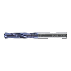 Screw Machine Length Drill Bit: 0.5118″ Dia, 140 °, Solid Carbide Coated, Right Hand Cut, Spiral Flute, Straight-Cylindrical with Weldon Flat Shank, Series DC150-03-D1