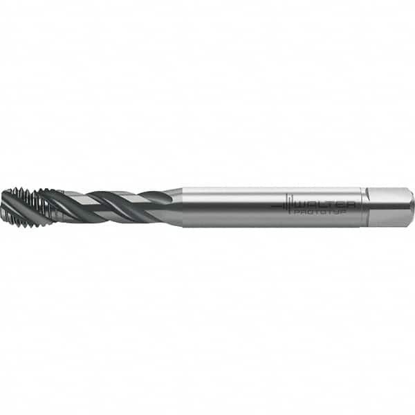 Walter-Prototyp - M10x1.50 Metric 3 Flute 6HX Semi-Bottoming Spiral Flute Tap - High Speed Steel, TiAlN Finish, 100mm OAL, Right Hand Flute, Right Hand Thread, Series TC121 - Makers Industrial Supply