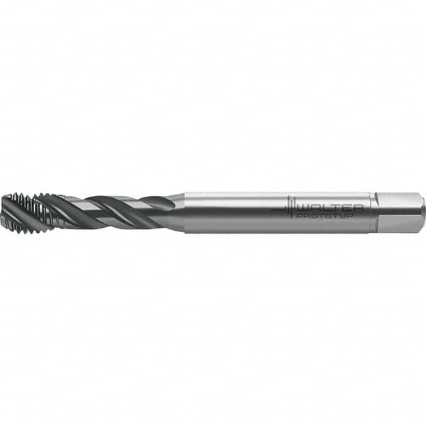 Walter-Prototyp - M4x0.70 Metric 3 Flute 6HX Semi-Bottoming Spiral Flute Tap - High Speed Steel, TiAlN Finish, 64.65mm OAL, Right Hand Flute, Right Hand Thread, Series TC121 - Makers Industrial Supply