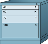 Table-Standard Cabinet - 4 Drawers - 30 x 28-1/4 x 30-1/8" - Single Drawer Access - Makers Industrial Supply