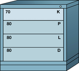 Table-Standard Cabinet - 4 Drawers - 30 x 28-1/4 x 30-1/8" - Single Drawer Access - Makers Industrial Supply