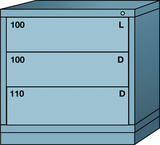 Table-Standard Cabinet - 3 Drawers - 30 x 28-1/4 x 30-1/8" - Single Drawer Access - Makers Industrial Supply